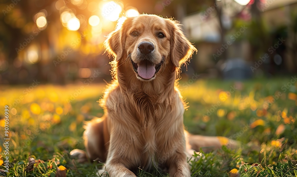 A dog happily relaxes at a park, representing a joyful animal lifestyle. A dog happily relaxes at a park, representing a joyful animal lifestyle.