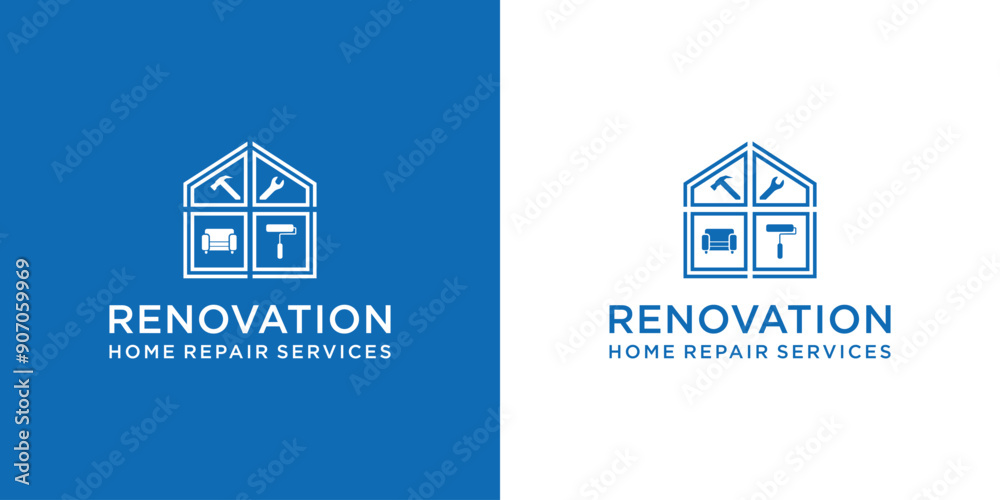 Home Renovation and Repair Services Vector Illustration. Construction, Real Estate, Building Logo Design. Home Renovation and Repair Services Vector Illustration. Construction, Real Estate, Building Logo Design.
