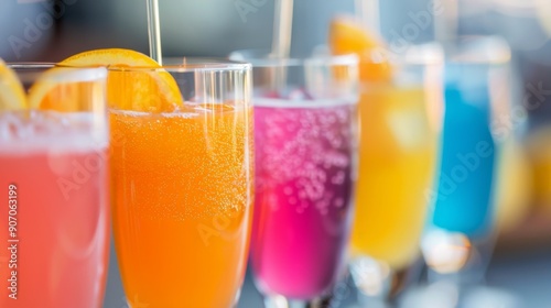 Vibrant Cocktails With Citrus Garnish at Sunset Celebration Event