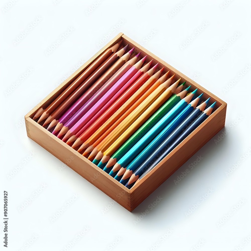 Fototapeta premium pencils in box