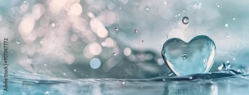 Water Splash Forms Heart Shape in a Tranquil Pool
