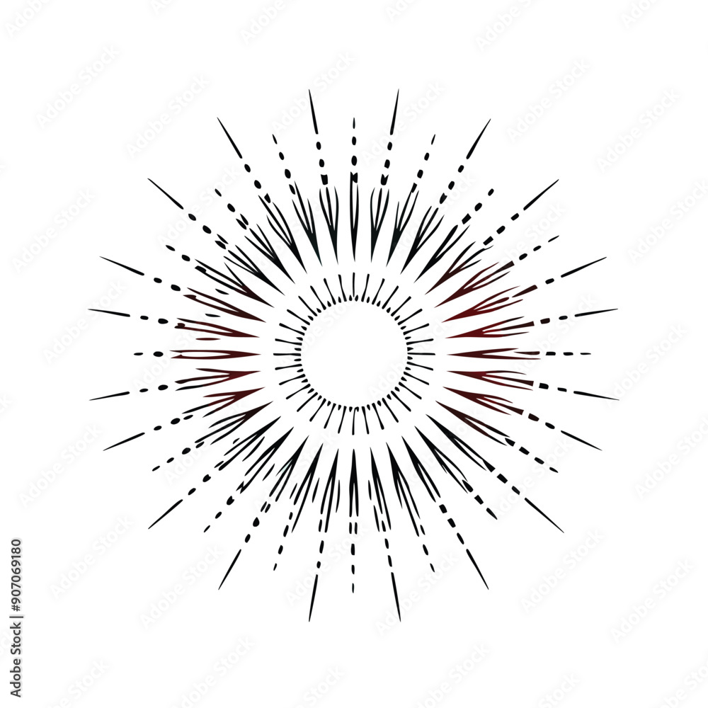 Fototapeta premium vintage sunburst design, vector silhouette 
