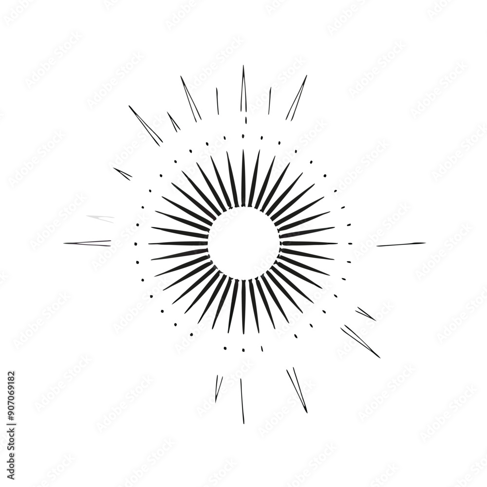 Obraz premium vintage sunburst design, vector silhouette 