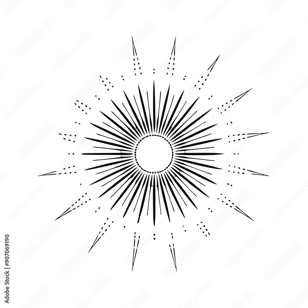 Obraz premium vintage sunburst design, vector silhouette 