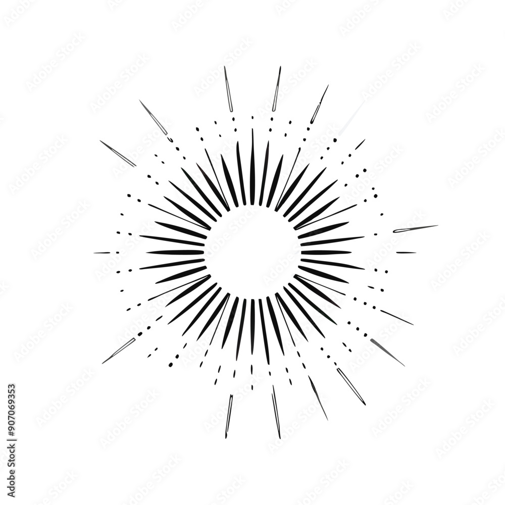 Obraz premium vintage sunburst design, vector silhouette 