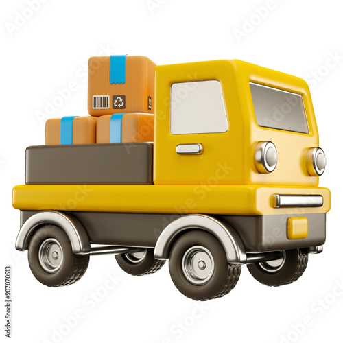 3d icon illustration of truck delivery 
