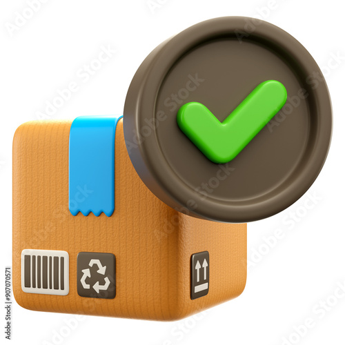 3d icon illustration of approved delivery 
