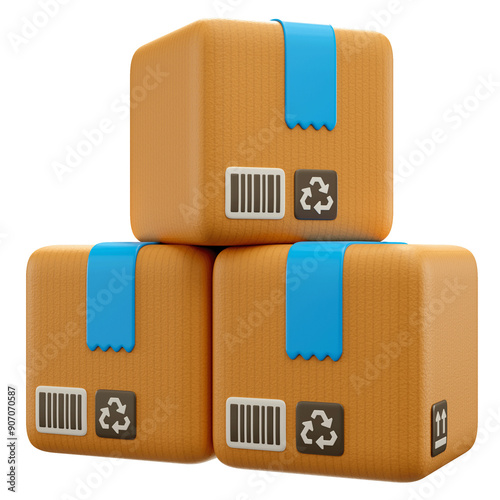 3d icon illustration of delivery boxes 
