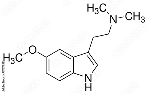 5-Methoxy-N,N'-dimethyltryptamin DMT Halluzinogen Chemie Strukturformel