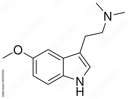 5-Methoxy-N,N'-dimethyltryptamin DMT Halluzinogen Chemie Strukturformel	