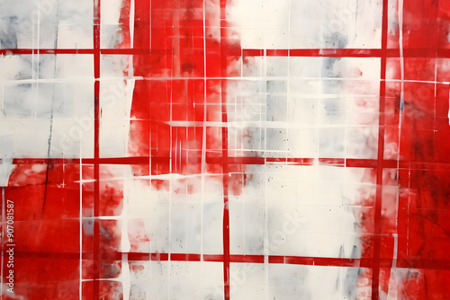 Abstract Grid in Red and White background illustration