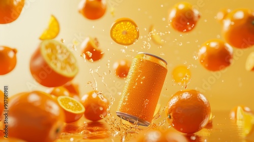 Orange Juice Can Splashing ...
