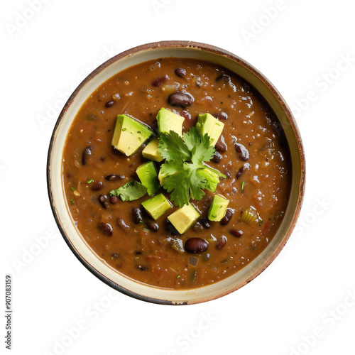Bowl of Black Bean Soup wit...