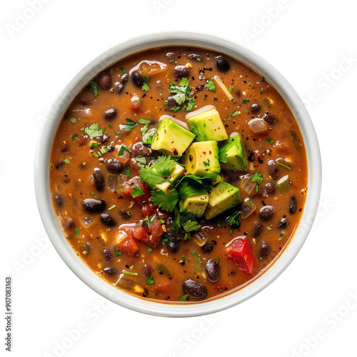 Bowl of Black Bean Soup wit...