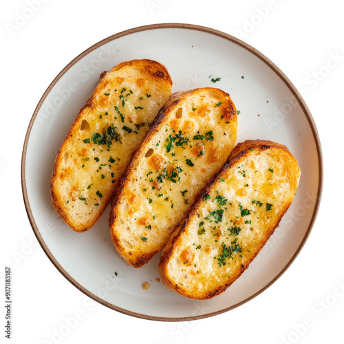 Plate of Garlic Bread Isola...
