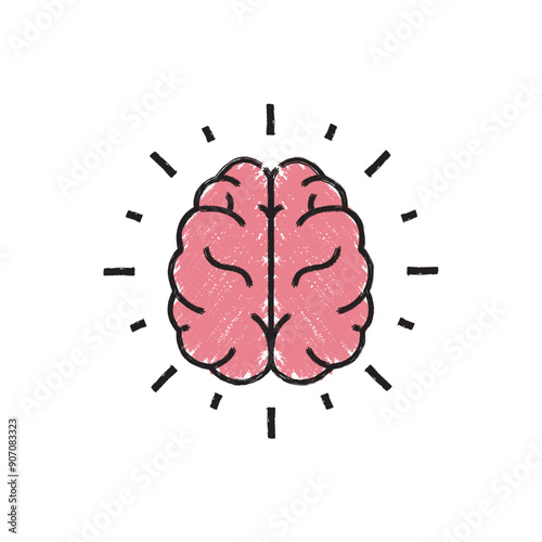 Brush Stroke Human Brain Vector Design.