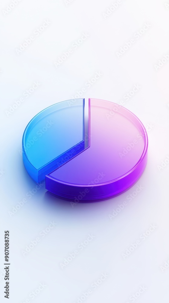 Gradient Pie Chart Infographic in Purple and Blue on White Background