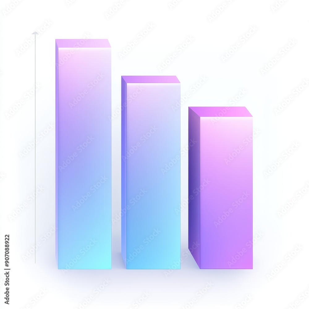 Modern Gradient Bar Chart in Purple and Blue Tones on White Background Modern Gradient Bar Chart in Purple and Blue Tones on White Background