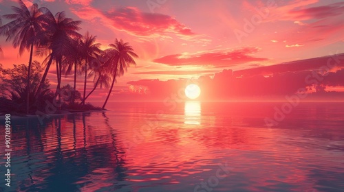 summer scene with gradient hues