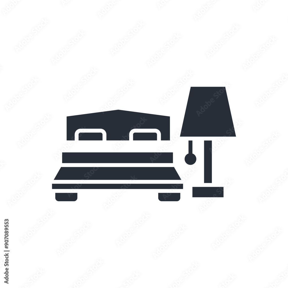 bedroom icon. vector.Editable stroke.linear style sign for use web design,logo.Symbol illustration. bedroom icon. vector.Editable stroke.linear style sign for use web design,logo.Symbol illustration.
