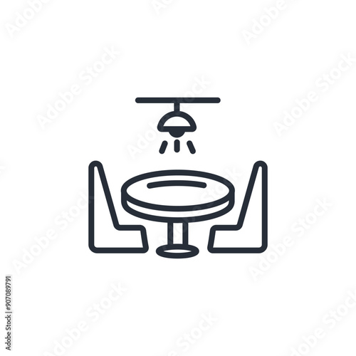 desk icon. vector.Editable stroke.linear style sign for use web design,logo.Symbol illustration.