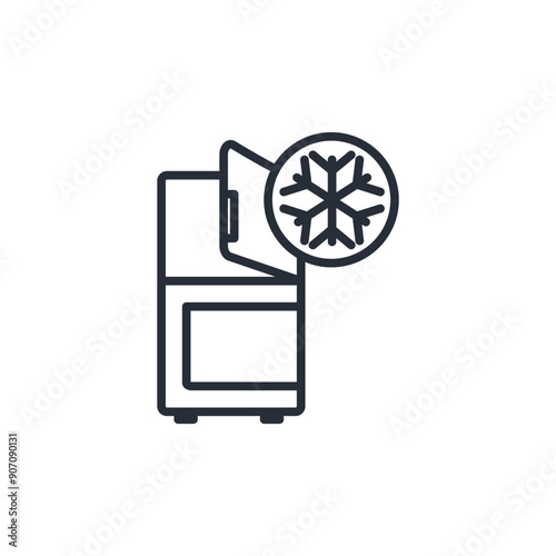Fridge icon. vector.Editable stroke.linear style sign for use web design,logo.Symbol illustration.