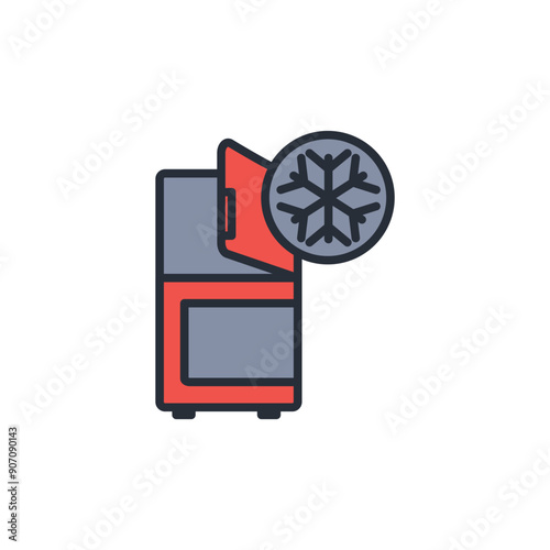 Fridge icon. vector.Editable stroke.linear style sign for use web design,logo.Symbol illustration.