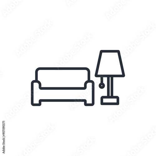 Living Room icon. vector.Editable stroke.linear style sign for use web design,logo.Symbol illustration.