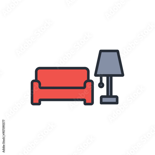 Living Room icon. vector.Editable stroke.linear style sign for use web design,logo.Symbol illustration.