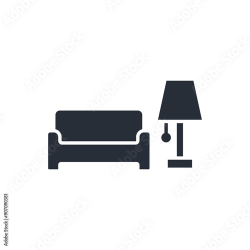 Living Room icon. vector.Editable stroke.linear style sign for use web design,logo.Symbol illustration.