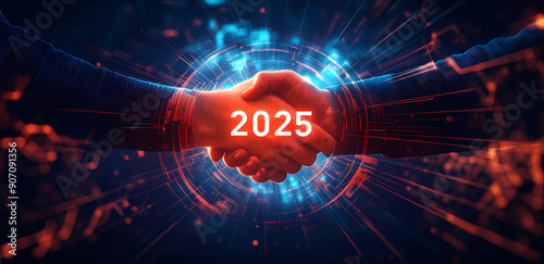 business network concept for the new year 2025, 2025