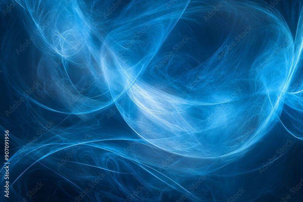 Ethereal Light Patterns on Blue Abstract Background Ethereal Light Patterns on Blue Abstract Background