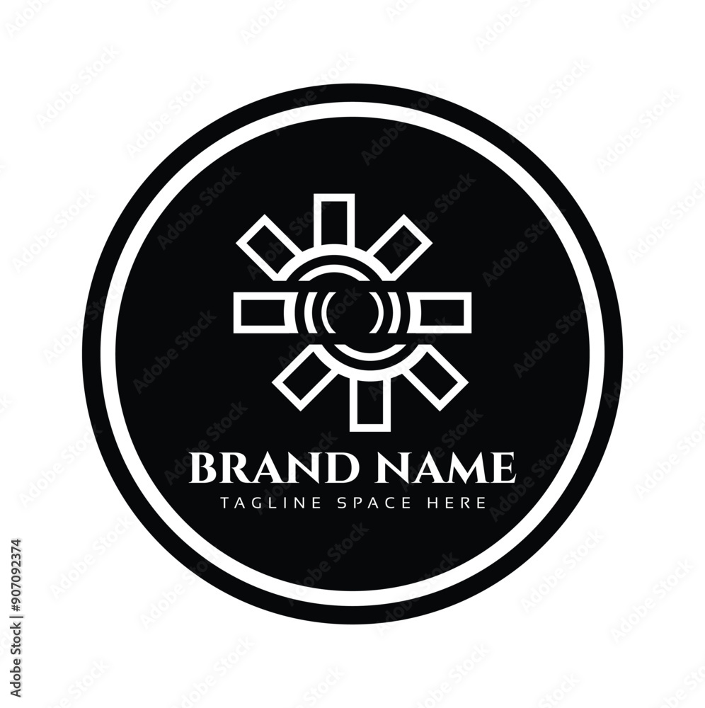 A Company business logo in black circle A Company business logo in black circle