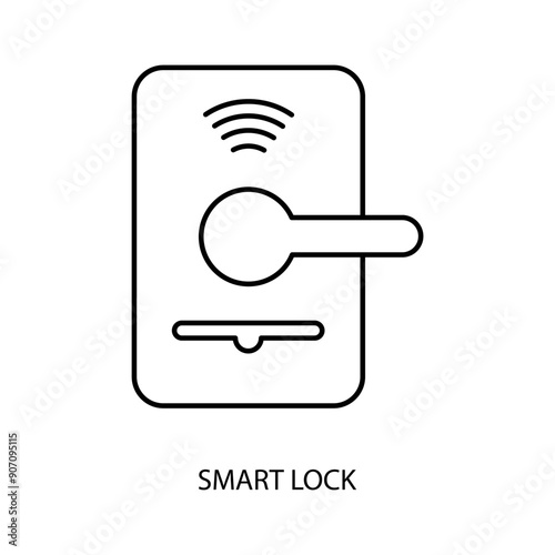 smart lock concept line icon. Simple element illustration. smart lock concept outline symbol design.