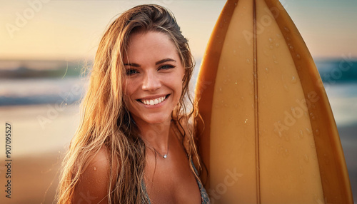 Surferin am Strand
