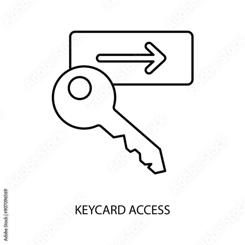 keycard access concept line icon. Simple element illustration. keycard access concept outline symbol design.