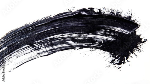 Mascara brush stroke texture black paint swatch makeup smudge ink isolated background eye brushstroke. Smear brush paintbrush mascara white lash splash stroke mark pencil pen pattern scribble chinese