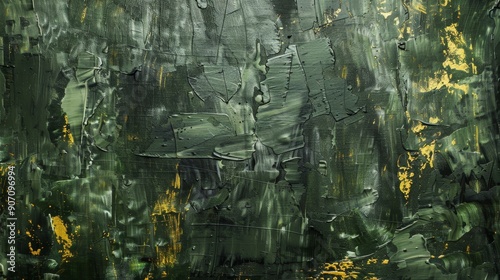 Abstract Green and Gold Acr...