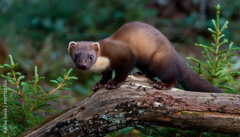 Obraz premium marten sitting on a tree