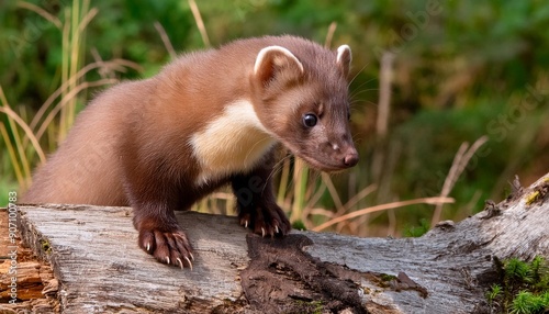 marten sitting on a tree