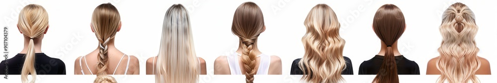 Different styles of purple-dyed haircuts. Different styles of purple-dyed haircuts.