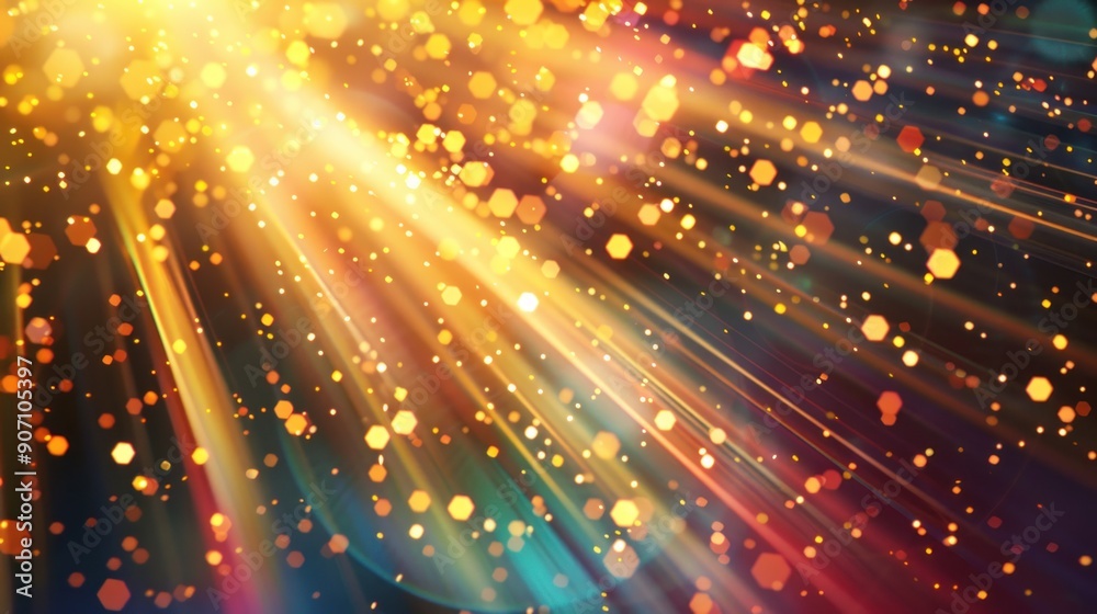 custom made wallpaper toronto digitalColorful shiny golden rays abstract background. generative AI image