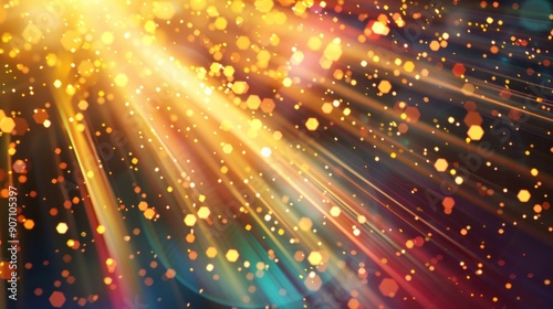 Wallpaper Mural Colorful shiny golden rays abstract background. generative AI image Torontodigital.ca