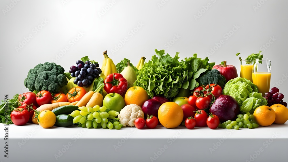A table full of fresh fruits and vegetables A table full of fresh fruits and vegetables