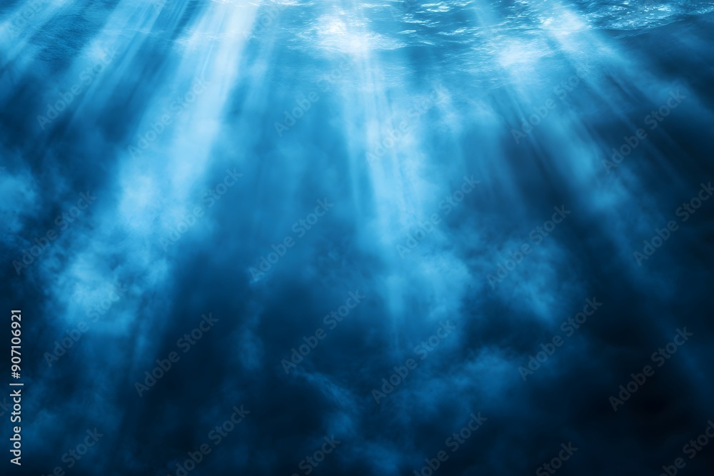 Blue abstract background with mist and light beams Blue abstract background with mist and light beams