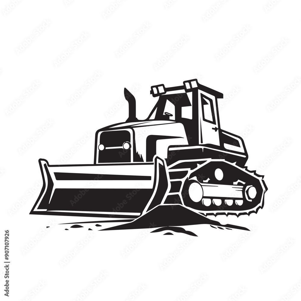 Bulldozer in cartoon, doodle style . Image for t-shirt, web, mobile apps and ui. Isolated 2d vector illustration in logo, icon, sketch style, Eps 10, black and white. AI Generative Bulldozer in cartoon, doodle style . Image for t-shirt, web, mobile apps and ui. Isolated 2d vector illustration in logo, icon, sketch style, Eps 10, black and white. AI Generative