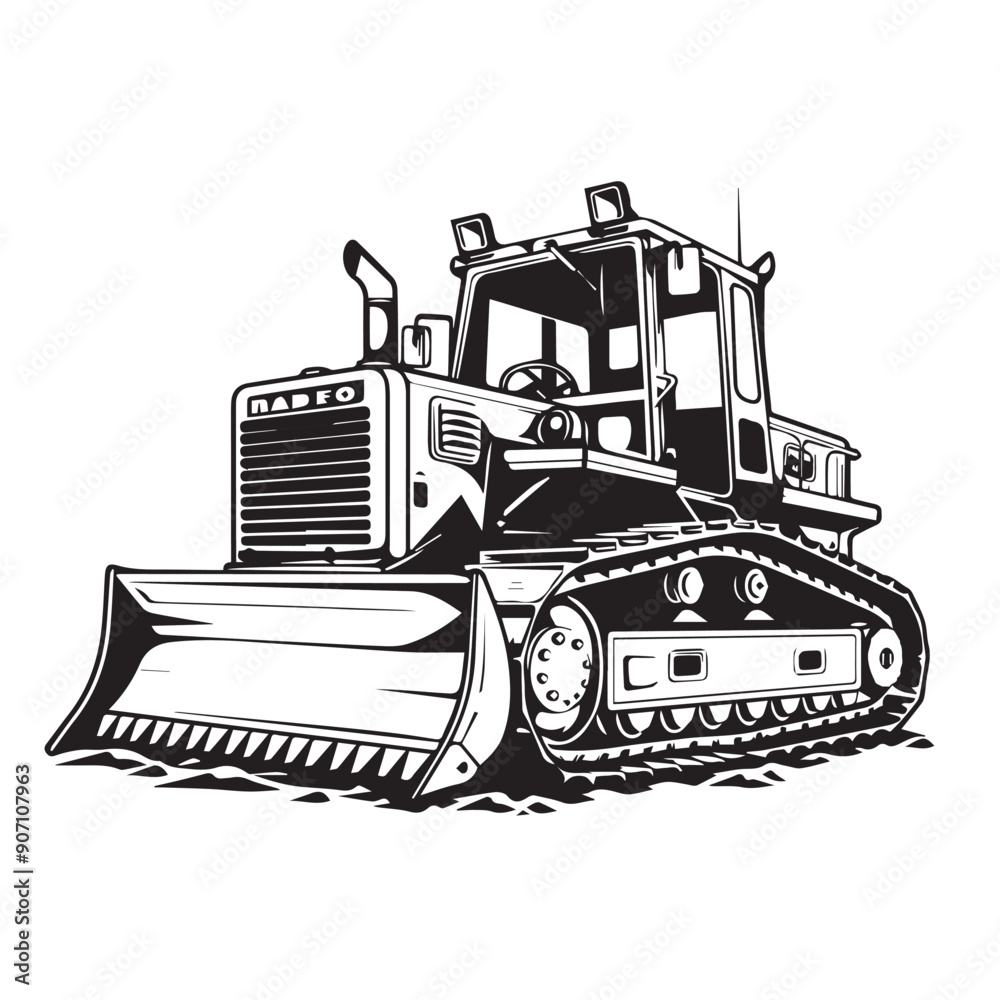 Bulldozer in cartoon, doodle style . Image for t-shirt, web, mobile apps and ui. Isolated 2d vector illustration in logo, icon, sketch style, Eps 10, black and white. AI Generative Bulldozer in cartoon, doodle style . Image for t-shirt, web, mobile apps and ui. Isolated 2d vector illustration in logo, icon, sketch style, Eps 10, black and white. AI Generative