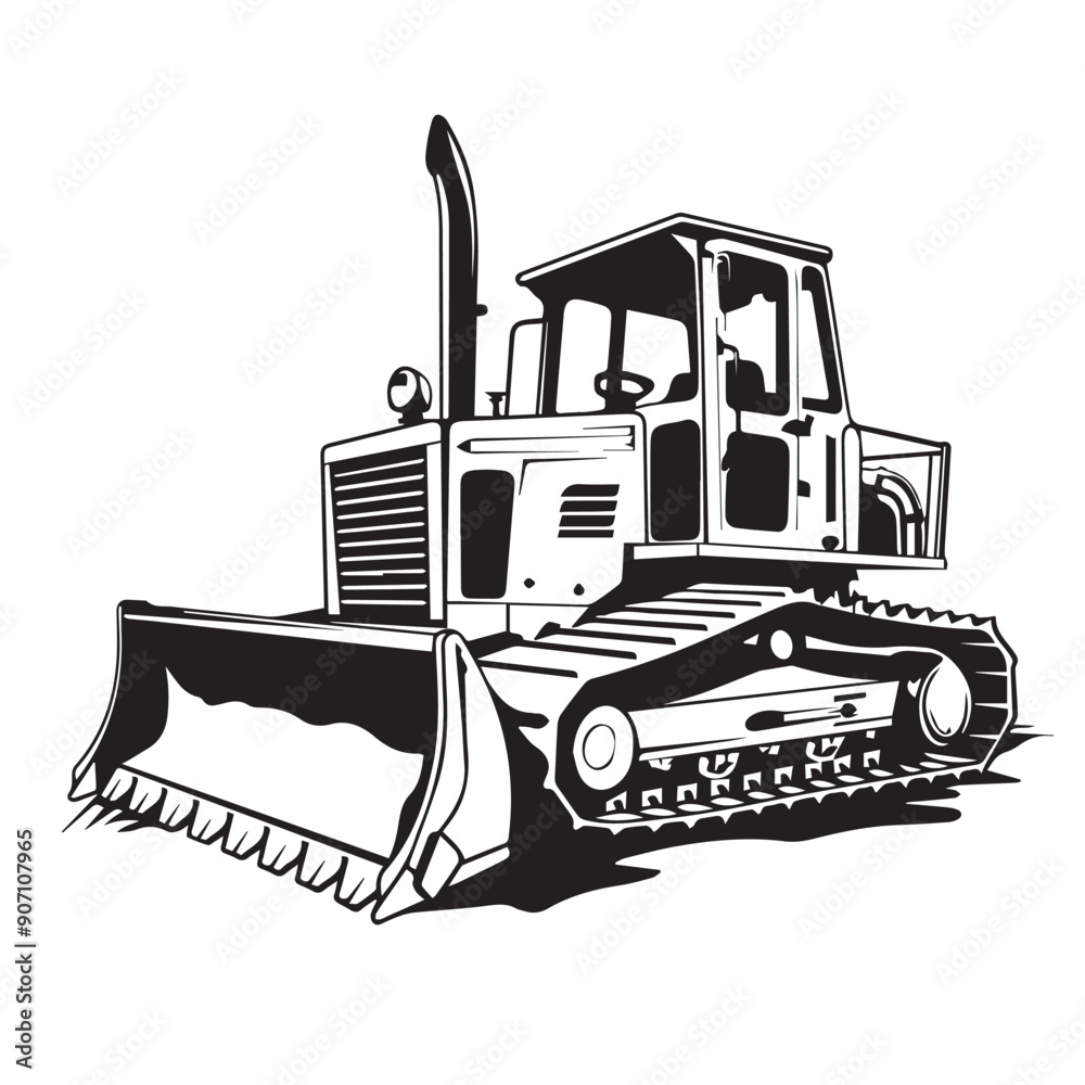 Bulldozer in cartoon, doodle style . Image for t-shirt, web, mobile apps and ui. Isolated 2d vector illustration in logo, icon, sketch style, Eps 10, black and white. AI Generative Bulldozer in cartoon, doodle style . Image for t-shirt, web, mobile apps and ui. Isolated 2d vector illustration in logo, icon, sketch style, Eps 10, black and white. AI Generative