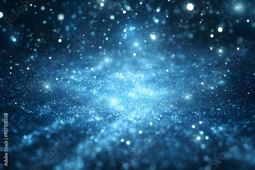 Blue background with glowing white particles in abstract style