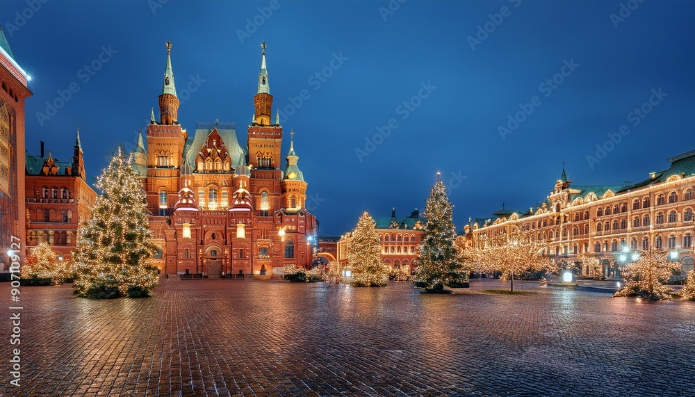 Obraz premium European cities filled with Christmas festival atmosphere